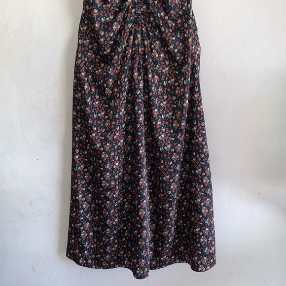 SANDRO Floral-print twill midi dress Size (10 US) 42 - Picture 4 of 12